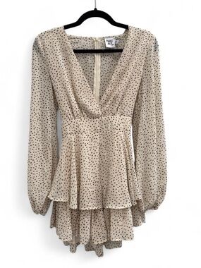 Princess Polly Cream Polka Dot Romper